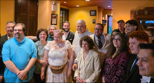 Tom Stanten with community members